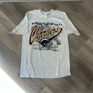 Rare Vintage San Diego Chargers Gray T-Shirt NWT LARGE SINGLE STITCH